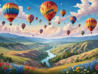 Korsord och ballongflygning illustration