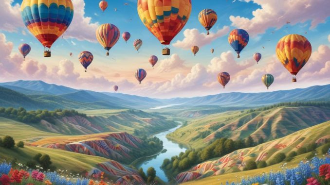 Korsord och ballongflygning illustration